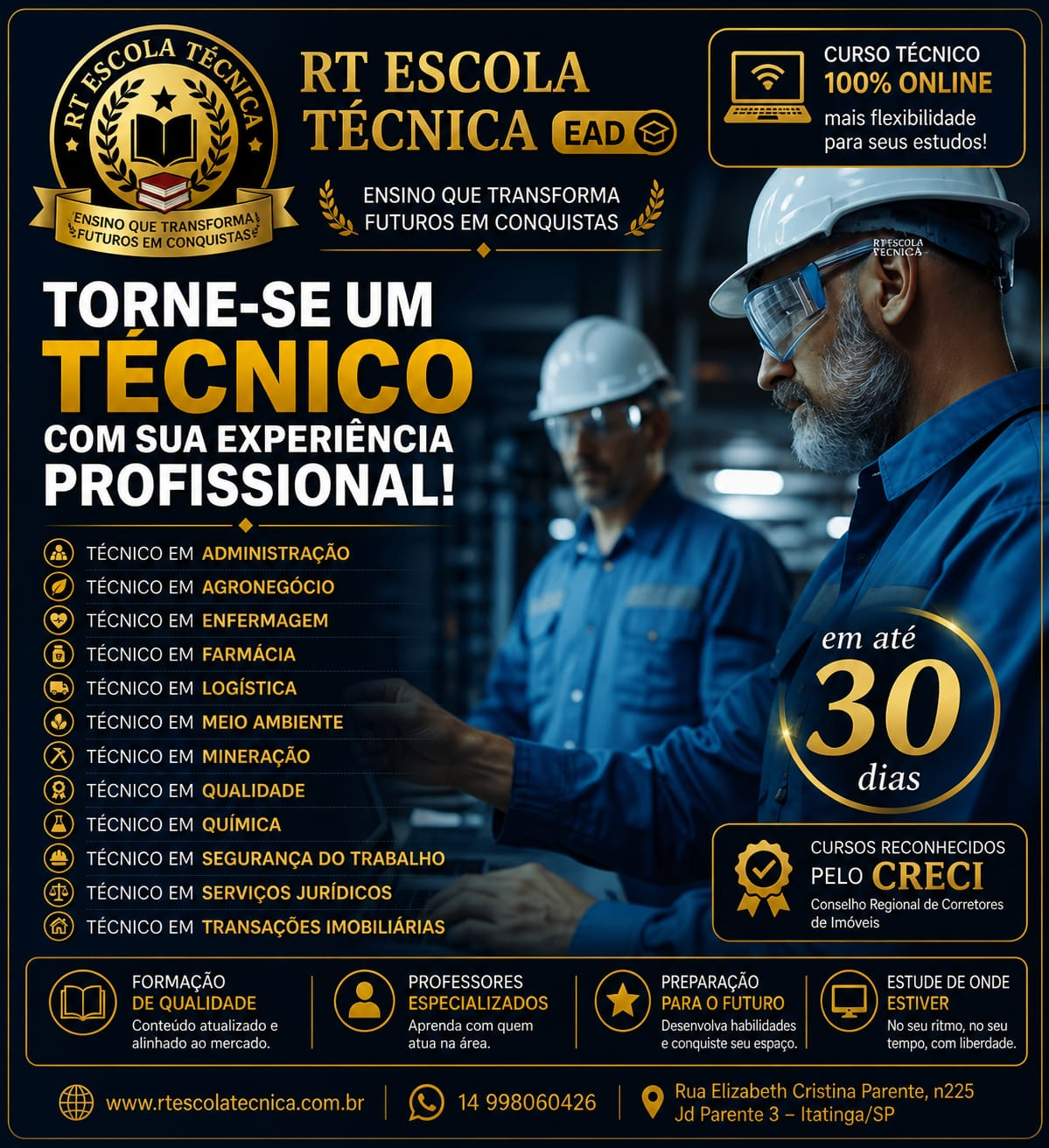 Torne-se Técnico em até 30 dias