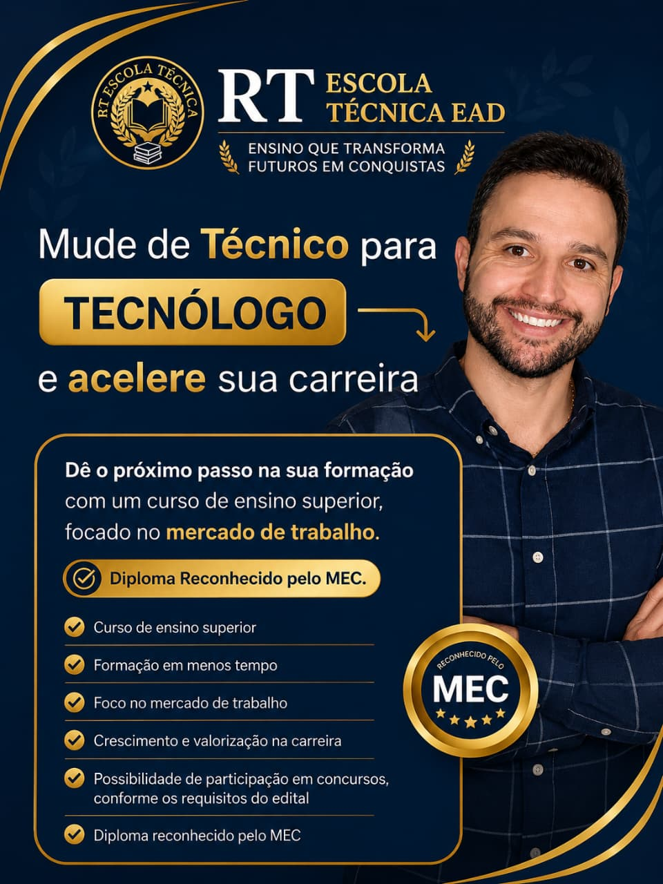 Mude de Técnico para Tecnólogo
